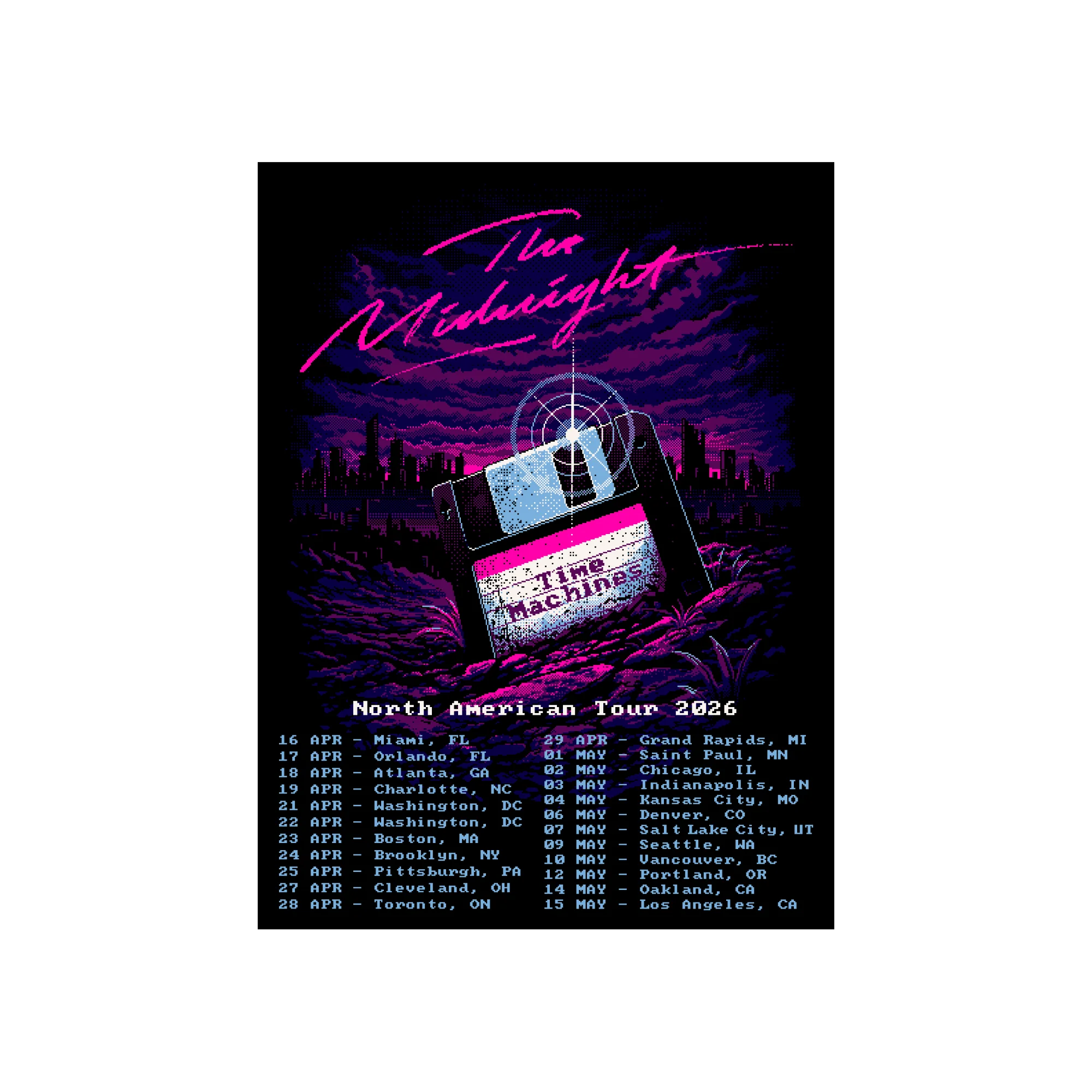 The Midnight 2026 tour poster
